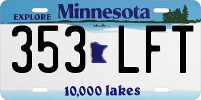 MN license plate 353LFT