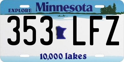 MN license plate 353LFZ