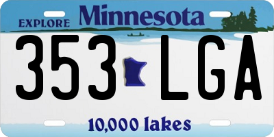 MN license plate 353LGA