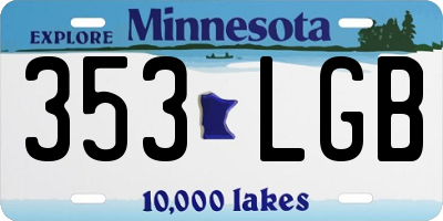 MN license plate 353LGB