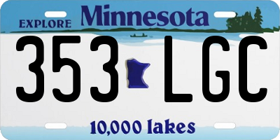 MN license plate 353LGC