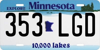 MN license plate 353LGD
