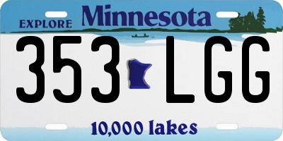 MN license plate 353LGG