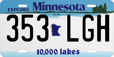 MN license plate 353LGH