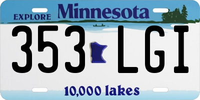 MN license plate 353LGI