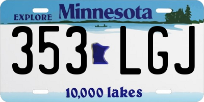MN license plate 353LGJ