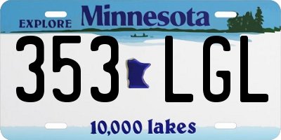 MN license plate 353LGL