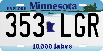 MN license plate 353LGR