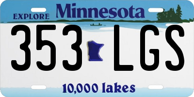 MN license plate 353LGS