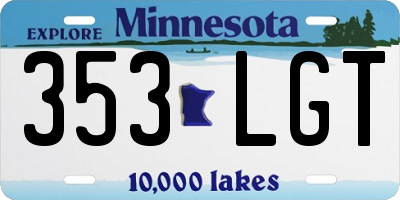 MN license plate 353LGT