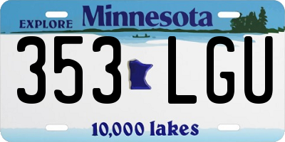 MN license plate 353LGU