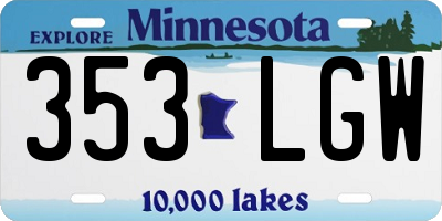 MN license plate 353LGW