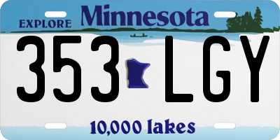 MN license plate 353LGY