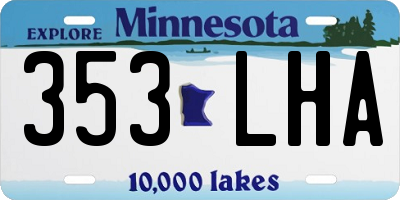 MN license plate 353LHA