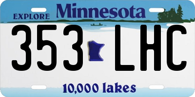 MN license plate 353LHC