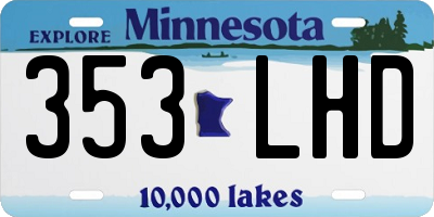 MN license plate 353LHD