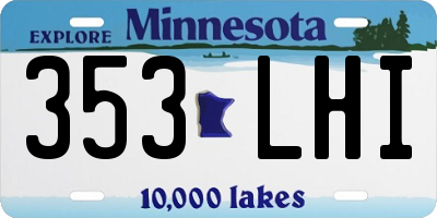 MN license plate 353LHI