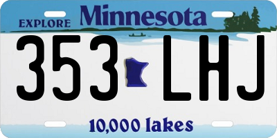 MN license plate 353LHJ