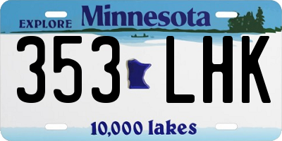 MN license plate 353LHK