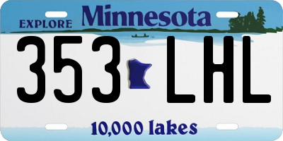MN license plate 353LHL