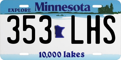 MN license plate 353LHS