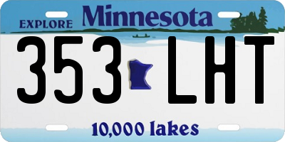 MN license plate 353LHT