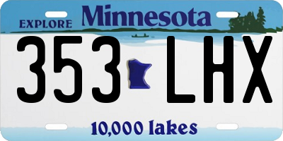 MN license plate 353LHX