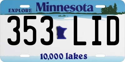 MN license plate 353LID