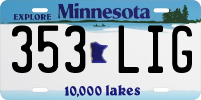MN license plate 353LIG