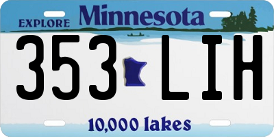 MN license plate 353LIH