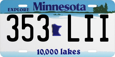 MN license plate 353LII