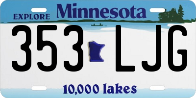 MN license plate 353LJG