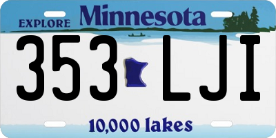 MN license plate 353LJI