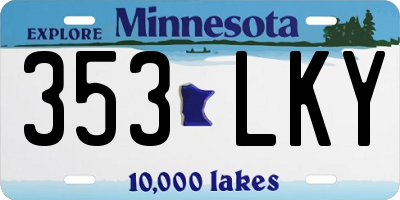 MN license plate 353LKY