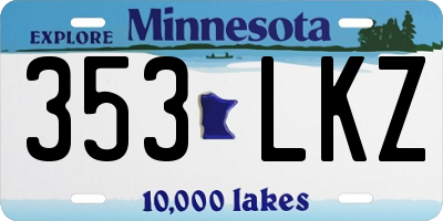 MN license plate 353LKZ