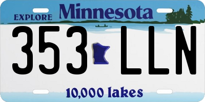 MN license plate 353LLN