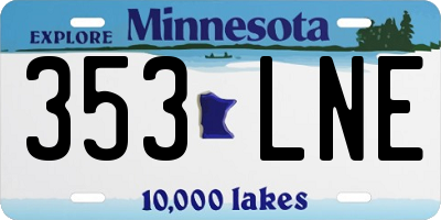 MN license plate 353LNE