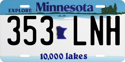 MN license plate 353LNH