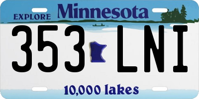 MN license plate 353LNI