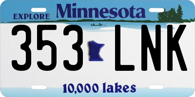 MN license plate 353LNK