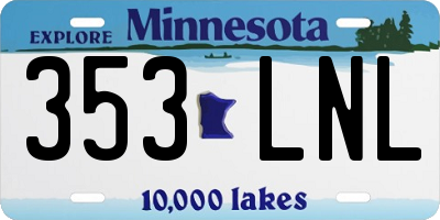MN license plate 353LNL