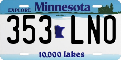 MN license plate 353LNO