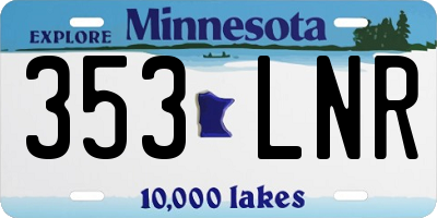 MN license plate 353LNR