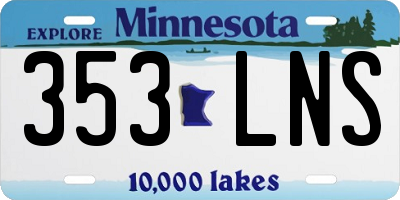 MN license plate 353LNS