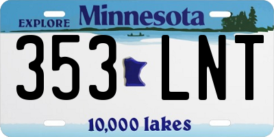 MN license plate 353LNT
