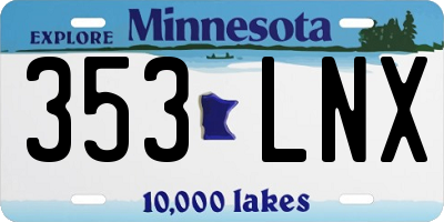 MN license plate 353LNX