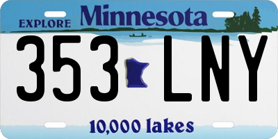 MN license plate 353LNY