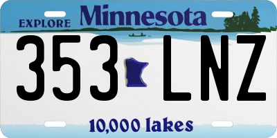 MN license plate 353LNZ