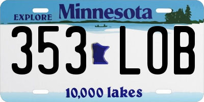 MN license plate 353LOB