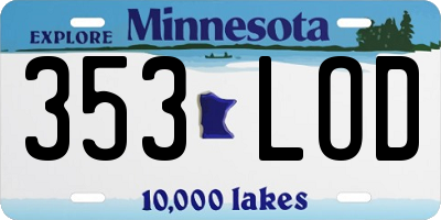 MN license plate 353LOD